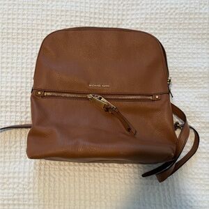 Michael Kors Cognac Pebbled Leather Backpack